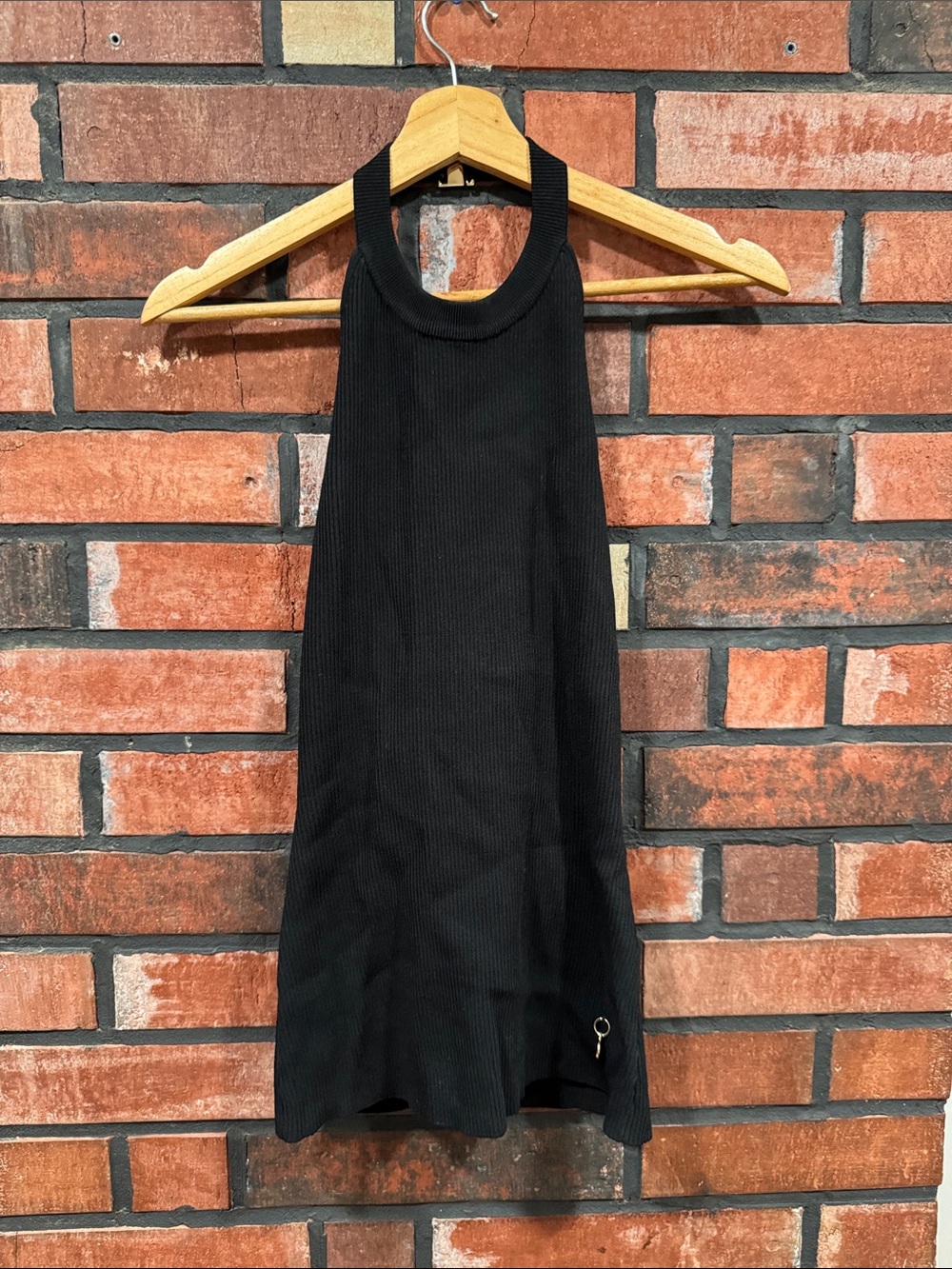 Milly Black Ribbed Halter 
Top - Picture 3 of 10